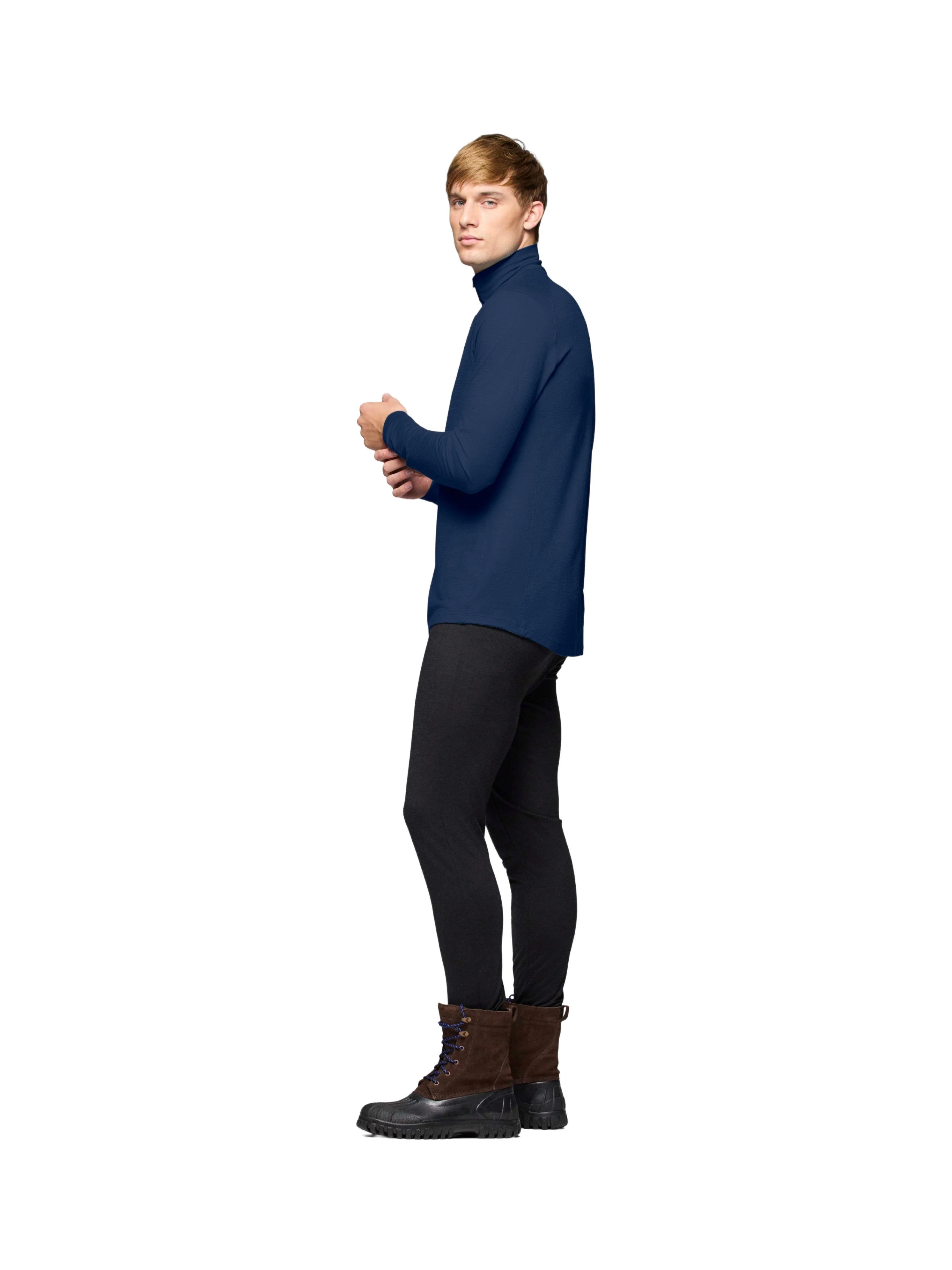 Men's Femund PureUll Zip Neck - Navy - Image 6